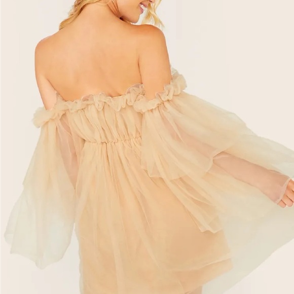 Fairy Medieval Ruffle off shoulder mesh dress Size M - Picture 2 of 5